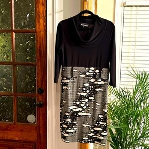 Frank Lyman NWOT black white holes career suit dress sz 10
